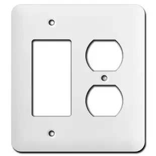 Long Single GFCI Single Duplex Receptacle Wall Plates – White