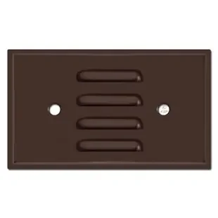 Louvered Horizontal Step Light Trim Plate – Brown