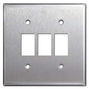 Low-Voltage 3 GE Switch Bracket Mount Wall Plate – Stainless Steel