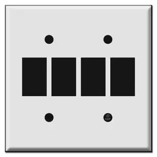 Low Voltage Bracket Mount Wall Switch Plates for Four Switches