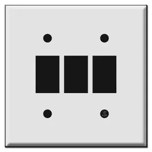 Low Voltage Bracket Mount Wall Switch Plates for Three GE Switches