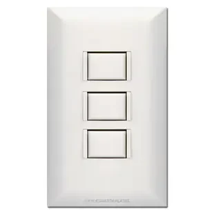 Low Voltage Touch Plate 5000 3 Switch Station & Cover – White