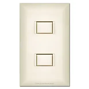 Low Voltage Touch-Plate 5000 Series 2 Button Switch Unit – Almond