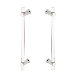 Lumiere Back to Back 12″ (305mm) Center to Center, 15″ Length, Polished Nickel, Non-Adjustable Acrylic Appliance Pull / Handle