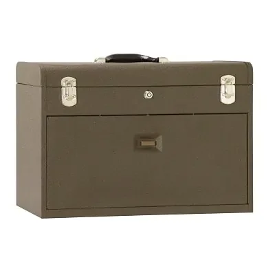 Machinists‘ Chest, 20-1/8 in x 8-1/2 in x 13-5/8 in, 1694 cu in, Brown Wrinkle