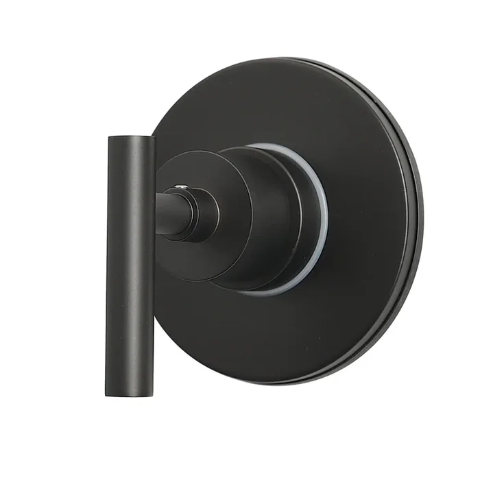 Manhattan Single-Handle Three-Way Diverter Valve with Round Trim Kit, Matte Black – Kingston Brass