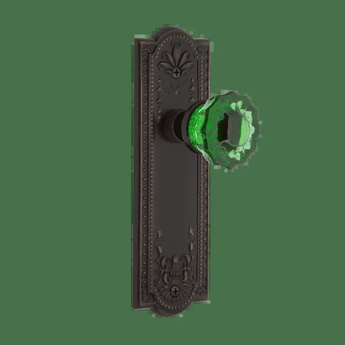 Meadows Long Plate with Emerald Crystal Knob – Timeless Bronze Finish