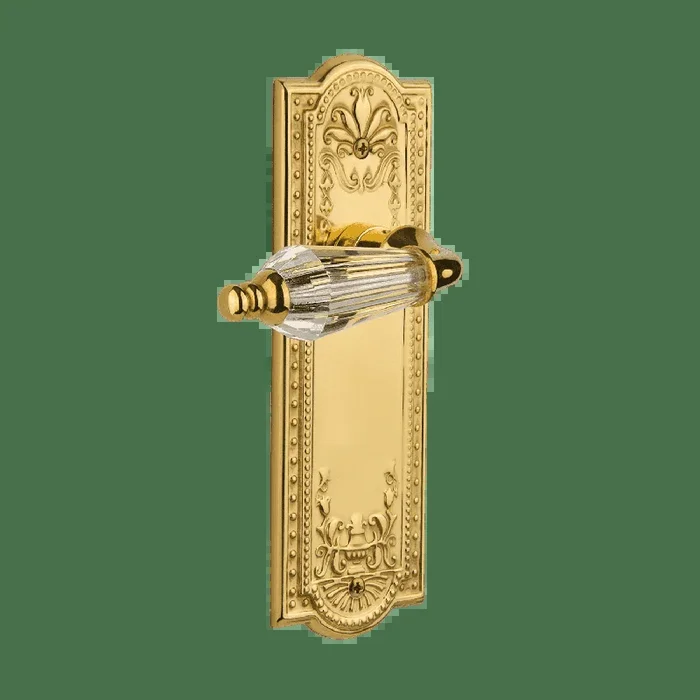 Meadows Long Plate with Parlour Crystal Lever – Unlacquered Brass