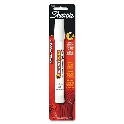 Mean Streak Permanent Marking Stick, White, Bullet Tip, 1 Count