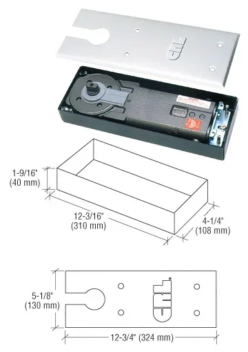 Medium Duty 105 No Hold Open Low Profile Floor Mounted Closer by C.R. Laurence