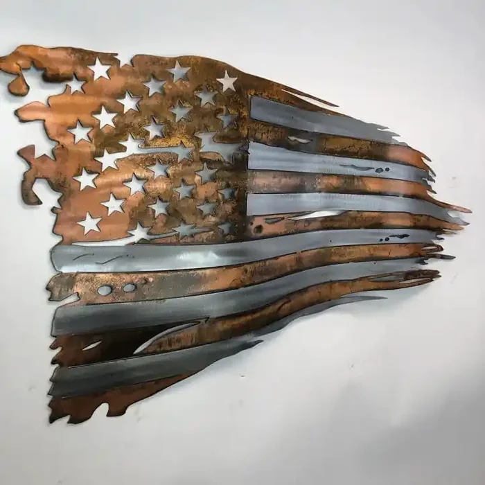 Metal Art of Wisconsin Copper Patina Old Glory