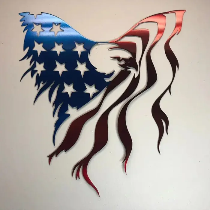 Metal Art of Wisconsin Outdoor Aluminum Merica Eagle