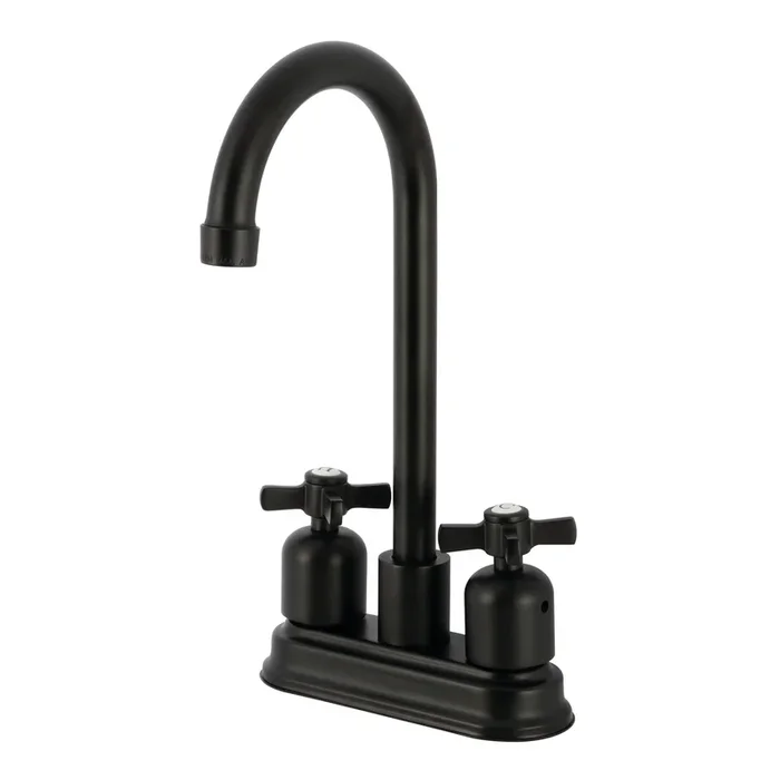 Millennium Double-Handle 4″ Centerset Bar Faucet, Matte Black – Kingston Brass