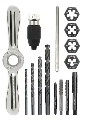MILWAUKEE 15PC SAE TAP AND DIE SET W/ HEX-LOK 2 IN 1 HANDLE