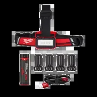 MILWAUKEE 600 LUMEN USB RECHARGEABLE LOW PROFILE HEADLAMP KIT W,HARD HAT CLIPS