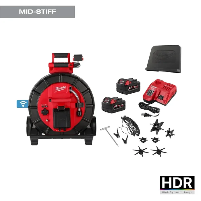 MILWAUKEE M18™ 200’ Mid-Stiff Modular Pipeline Inspection System Kit