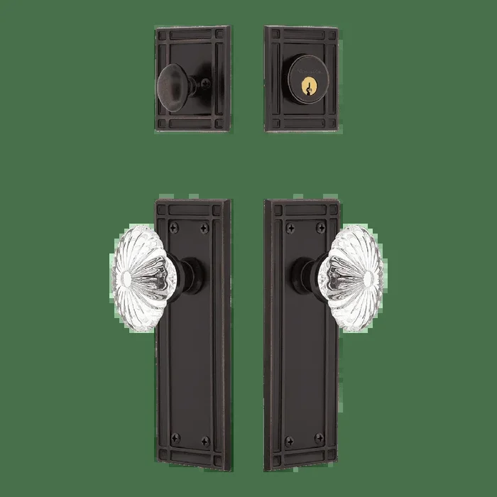 Mission Entry Set with Oval Fluted Crystal in Timeless Bronze – Nostalgic Vintage Hardware