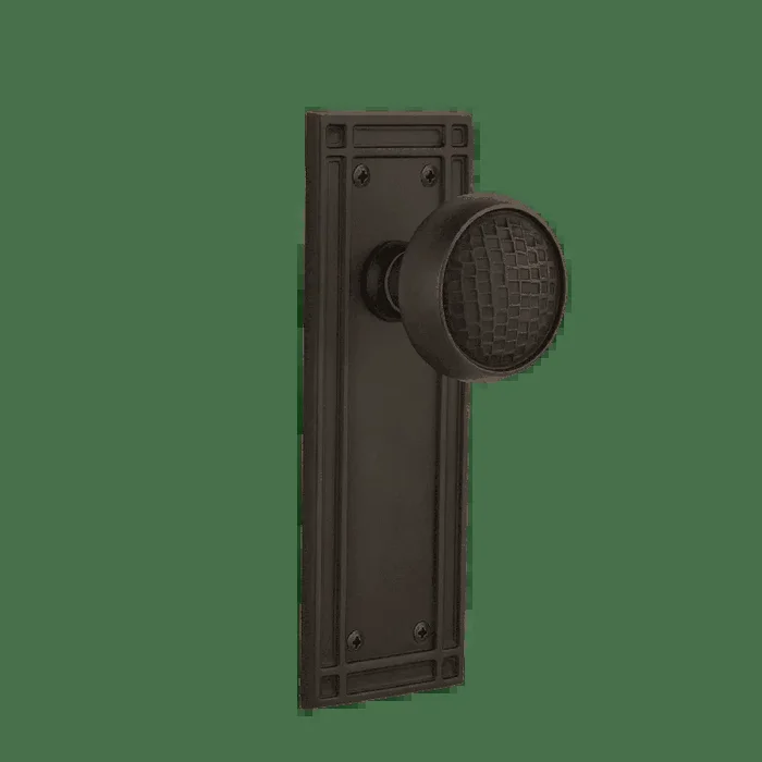Mission Long Plate with Craftsman Knob – Oil-Rubbed Bronze