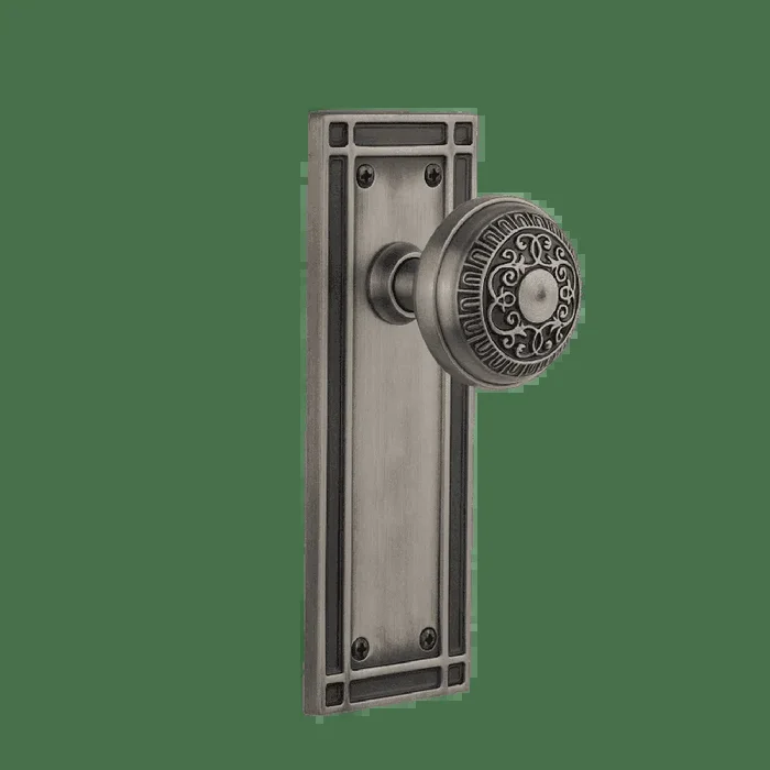 Mission Long Plate with Egg Dart Knob – Antique Pewter | Nostalgic Hardware