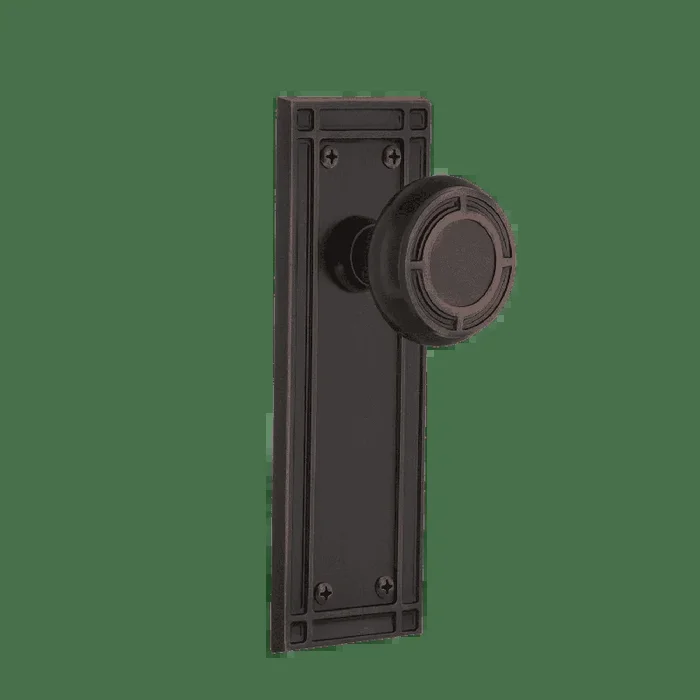 Mission Long Plate with Mission Knob – Timeless Bronze, Single Dummy, Universal Door Handing