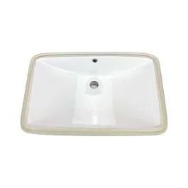 Moat Rectangular Shaped Undermount Bathroom Vanity Sink, 23-1/2” x 14-1/2” x 7-3/4”, Bisque Porcelain