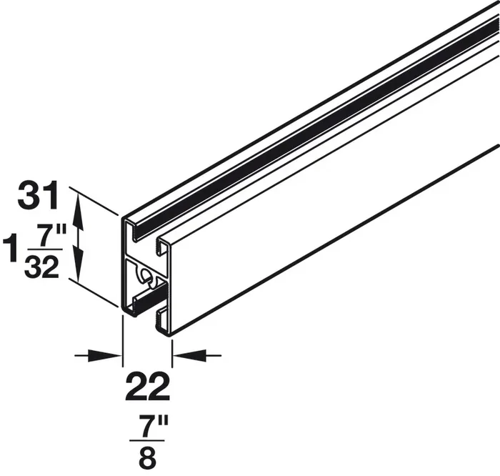 Mullion for Slido R-Aluflex 80A by Hafele – Sliding Wall Systems