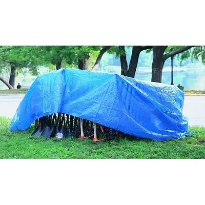 Multiple Use Tarp, 8 ft W x 10 ft L, Polyethylene, Blue