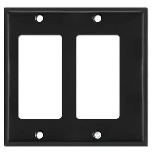 Narrow Offset 2 Decor Outlet Switch Wallplate – Black