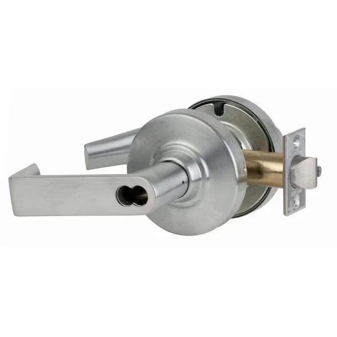 ND Series Entry Small Format Less Core Rhodes with 13-247 Latch 10-025 Strike Satin Chrome Finish – Schlage Commercial