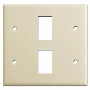 New Style Double Gang GE Low Voltage 2 Switch Cover Plate – Ivory