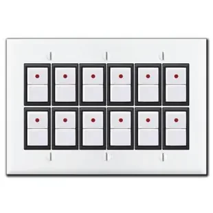 New Style GE Low Volt Master 12 Pilot Light Switch Cover Set – White