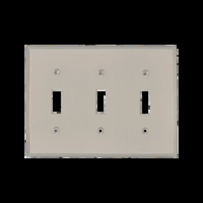 New York Switch Plate with Triple Toggle in Satin Nickel – Nostalgic Vintage Hardware
