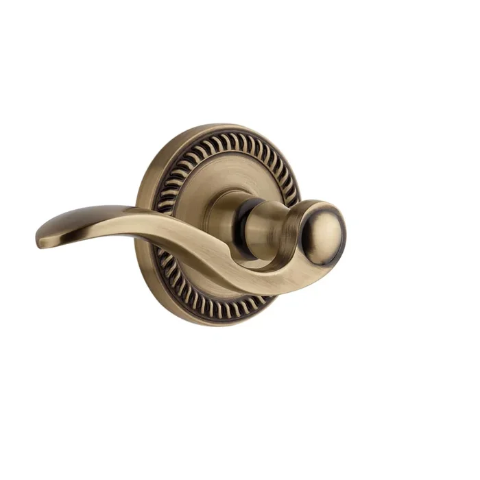 Newport Rosette with Bellagio Lever – Vintage Brass