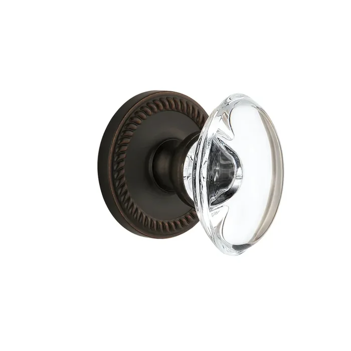 Newport Rosette with Provence Crystal Knob – Timeless Bronze