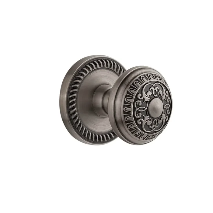 Newport Rosette with Windsor Knob – Antique Pewter Finish