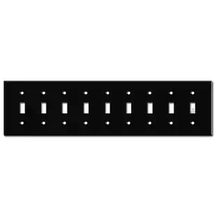 Nine Toggle Wall Plate – Black
