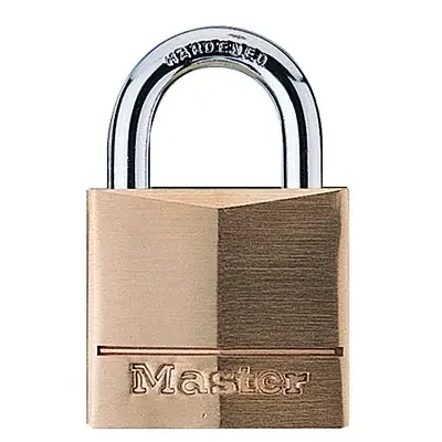 No. 140 Solid Brass Padlock, 1/4 in dia, 7/8 in L X 13/16 in W, Brass