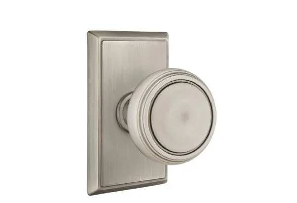 Norwich Knob Dummy Pair with Rectangular Rose – Pewter Finish