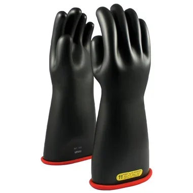 NOVAX Insulating Gloves Class 2 Rubber Glove w/Straight Cuff – 16″ – Black – 6/PR – 156-2-16