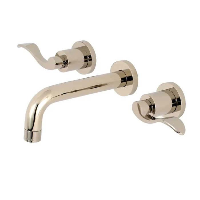 NuWave Double-Handle Wall Mount Bathroom Faucet, Polished Nickel – Kingston Brass