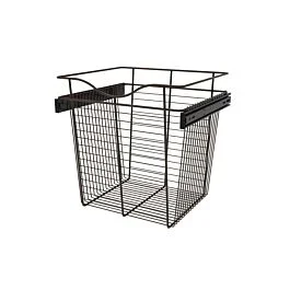 Oil Rubbed Bronze Closet Pullout Basket, 18 X 16 X 18 in