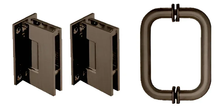 Oil Rubbed Bronze Geneva Shower Pull and Hinge Set by C.R. Laurence