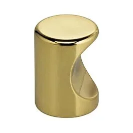 Omnia Ultima II Solid Brass 1″ (25.4mm) Overall Diameter, Lacquered Polished Brass Cylindrical Cabinet Knob