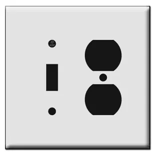 One Toggle One Outlet Plastic Mid Size Wall Switch Plates