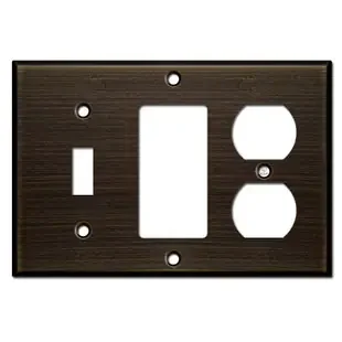 One Toggle One Rocker One Duplex Cover Plate – Oil Rubbed Bronze