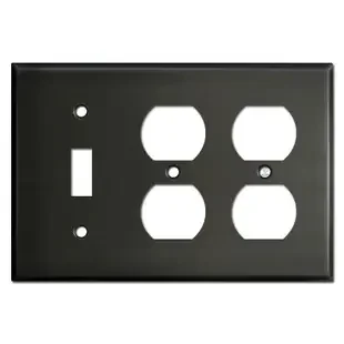One Toggle Two Outlet Switch Plate Covers – Dark Bronze