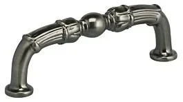 Ornate Knuckle Style 3-1/2 Inch (89mm) Center to Center,4-1/8″ Overall Length Lacquered Pewter Cabinet Pull/Handle