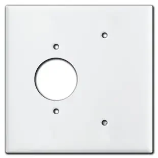 Oversized 1.62‘‘ Locking Receptacle + Blank Outlet Cover – White