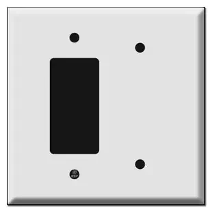 Oversized 1 Decora Rocker and 1 Blank Combo Switch Plates