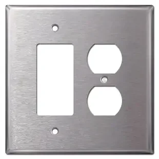 Oversized 1 Rocker 1 Outlet Covers – Spec Grade Stainless Steel
